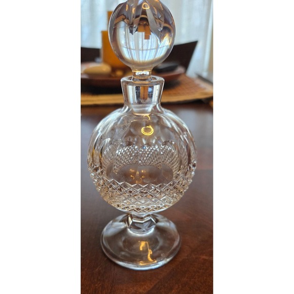 Waterford Crystal Lismore Perfume Bottle with Stopper Pedestal Base Clear Irish - Picture 6 of 10